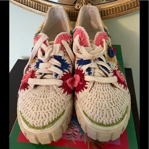 Farm Rio Women Crocheted shoes. Thick soles. With box.